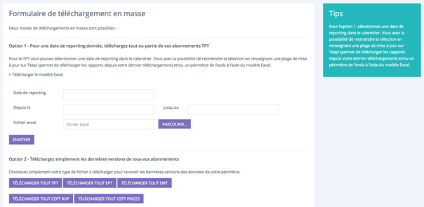 Téléchargement en masse